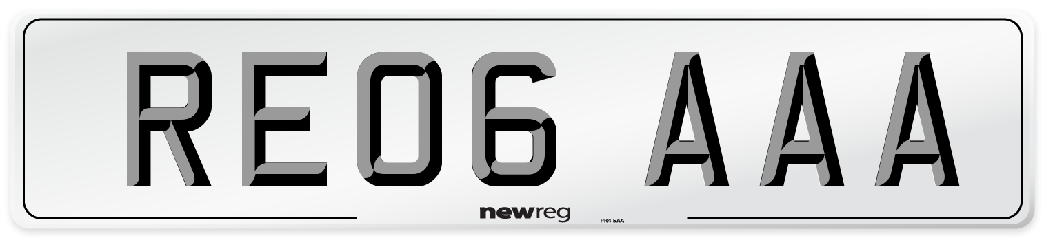 RE06 AAA Number Plate from New Reg